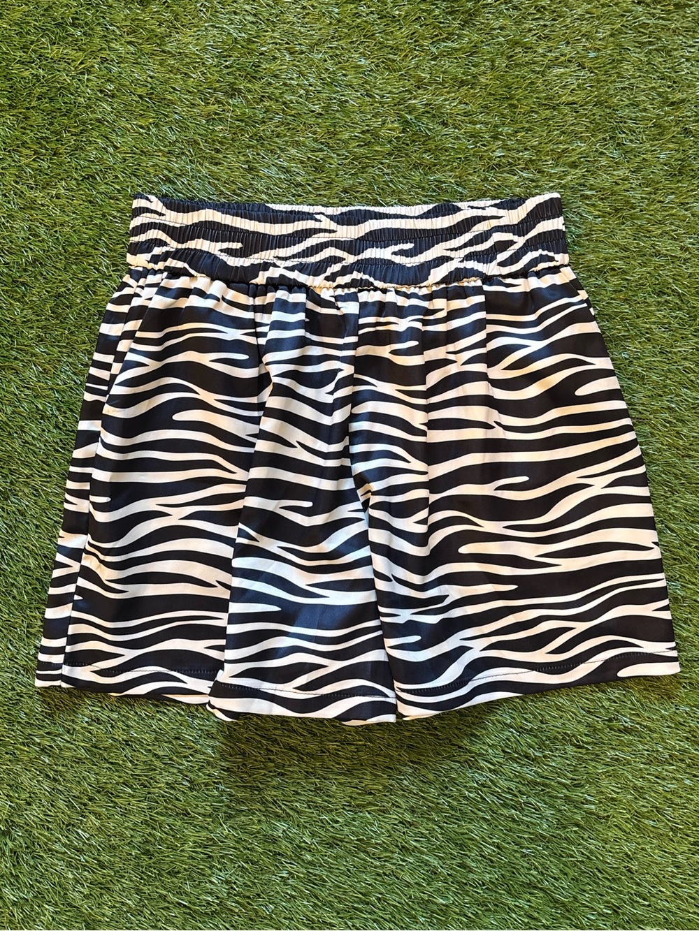 Brunette The Label Zebra Print High Rise Shorts S/M
